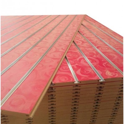 16mm Slotted Decorative Wall Panel / Melamine Slot Mdf Board / Pvc Grooved Mdf For Shop