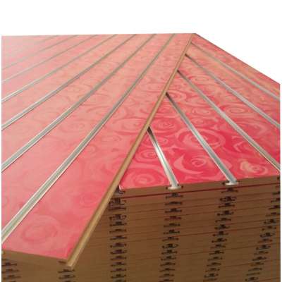 Factory 12mm 15mm 18mm Melamine Laminated Slotted MDF Board/slatwall with aluminium strip for shop display